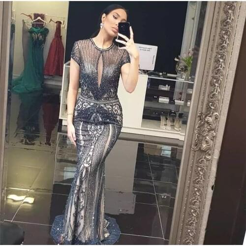 New Design Hand-beaded Ladies Pary Wear Gown Mermaid Prom Dress With High Quality