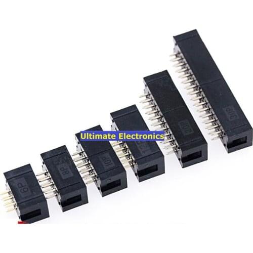 20pcs DC3 8P 10P 12P 14P 16P 18P 20P 24P 26P 30P 2.54mm Socket Header Connector ISP Male Double-spaced Straight IDC Socket Box