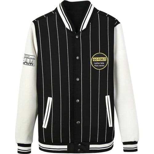 2020 Autumn Striped Jacket Men And Coat Hip Hop Japanese Streetwear Vintage For Male Korean Bomber Baseball Varsity Clothes 428