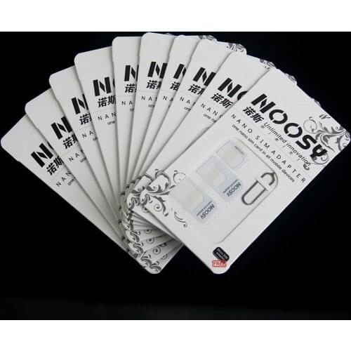4 In 1 Noosy Nano Micro SIM Card Converter Adapter Kit Tools For Samsung Huawei Xiaomi Universal Sim Card Needle with Retail Box
