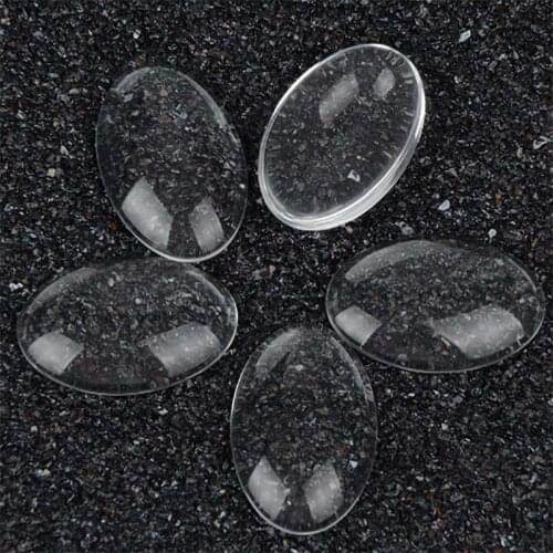6pcs/lot 24x34mm Oval Flat Back Transparent Clear Domed Glass Cabochon Jewelry Accessories