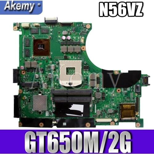 Akemy N56VZ motherboard GT650M/2G For Asus N56VZ N56VB N56VM N56VJ N56VV N56V laptop motherboard test 100% OK original mainboard