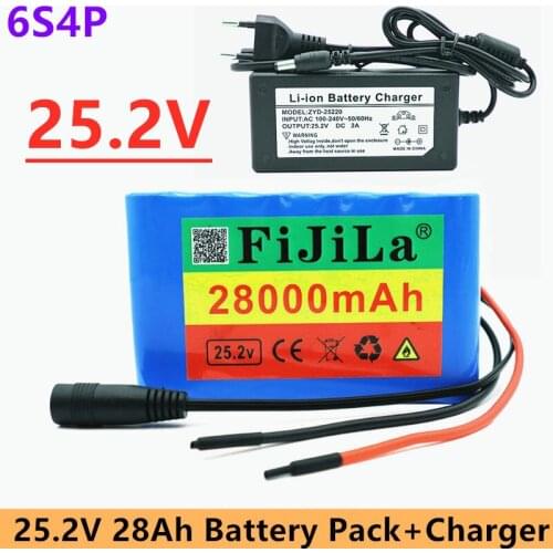 6s4p 24V 32Ah 18650 Battery Lithium Battery 25.2v 32000mAh Electric Bicycle Moped /Electric/Li ion Battery Pack with charger