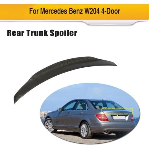 Car Rear Wing Spoiler Lip for Mercedes-Benz C Class W204 Sedan 2007 - 2014 Carbon Fiber Trunk Lip