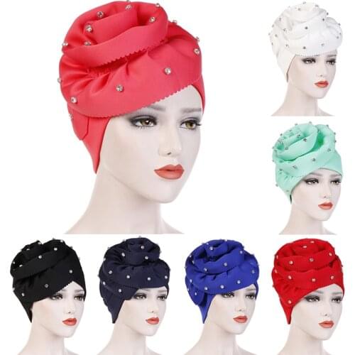 Big Flower Bonnet Women Turban Cap Muslim Hijabs Scarf Islamic Headscarf Cancer Chemo Beanie Cap Hair Accessories Turban Hat
