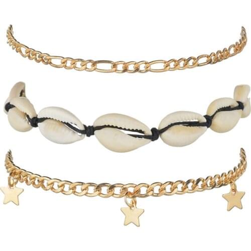 Multi Layer Star Shell Pendant Anklet Foot Chain 2019 New Summer Beach Leg Bracelet Charm Anklets Jewelry Gift