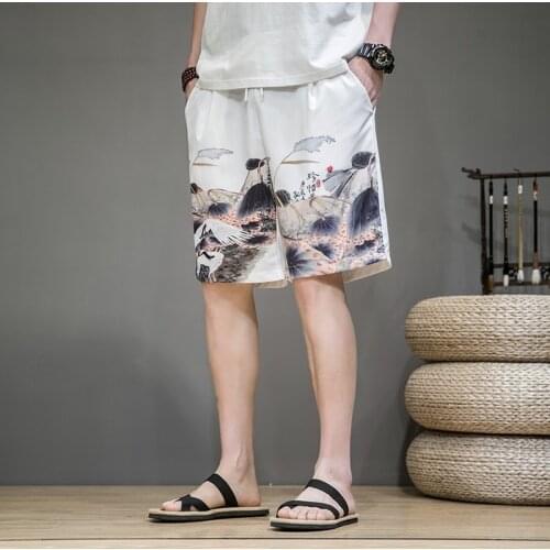Kung Fu Pants Traditional Chinese Clothing For Men Pants Linen Mens Kimonos Trousers Board Shorts For Men Cropped Pants 10883