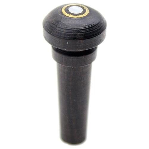 Violin Endpin Black Wooden Decorated with Pattern on Top for 4/4 3/4 Violin Fiddle