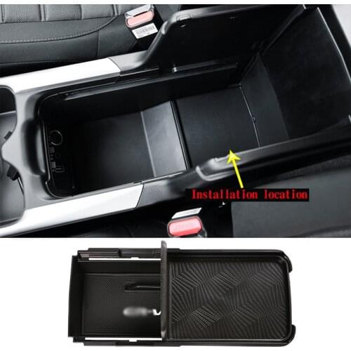 2pcs ABS Black Central Control Armrest Box Storage Box Upgrade Double Layer Car Accessories For Honda CR-V CRV 2017-2021