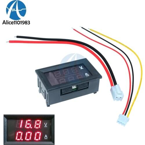 0.28" 0.28 Inch Red Red Dual LED Display DC 100V 10A Mini Digital Voltmeter Ammeter Panel Amp Volt Voltage Current Meter Tester