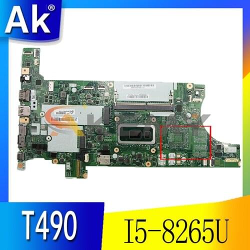 For Lenovo ThinkPad T490 laptop motherboard NM-B901 motherboard W/ CPU I5-8265U 16GB RAM FUR 02HK939 02HK925 Mainboard