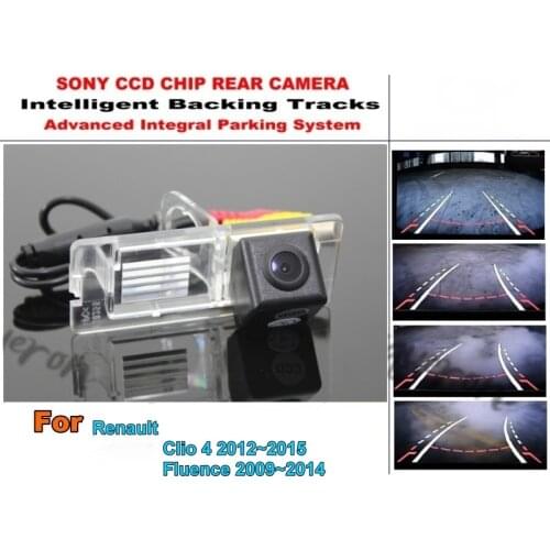 For Renault Clio 4 Fluence 2012~2015 Car Intelligent Parking Tracks Camera / HD Back up Reverse Camera / Rear View Camera