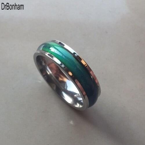 DrBonham Enamel Color Change Mood Tracker Ring Emotion Feeling Changeable Ring Temperature Control Ring for Women men