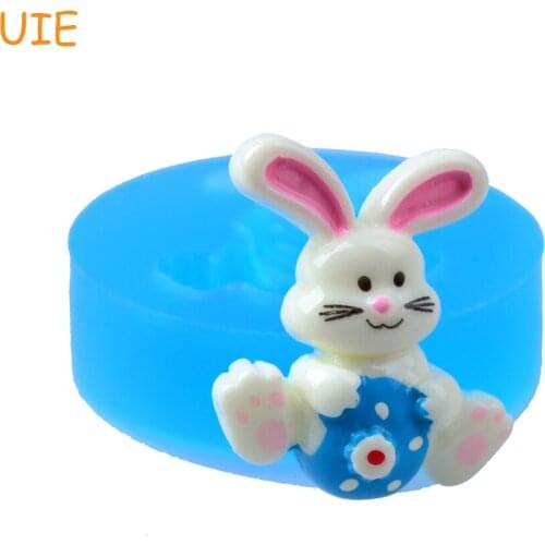 DYL435U 26.4mm Cute Rabbit / Bunny Silicone Mold - Animal Mold Sugarcraft, Fondant, Cake Decoration, Jewelry, Chocolate, Resin