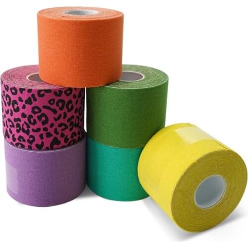 5x500cm Kinesiology Tape Muscle Bandage Sports Cotton Elastic Adhesive Strain Injury Tape Knee Muscle Pain Relief Random Color