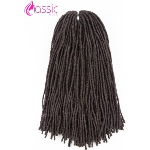 CLASSIC PLUS Hair Synthetic Faux Locs Crochet Braids Hair Dreadlocks Ombre Brown 28 Inch Braiding Hair Extensions Wig For Women