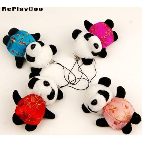 Mini Pandas Stuffed Plush Toys Small Simulation Pandas Stuffed Hand PuppeToys 14cm Kawaii Soft Birthday Gifts Party Decor HMR054