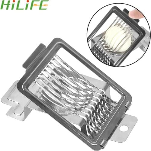 HILIFE Boiled Egg Slicer Section Cutter Multifunctional Fruit Slicer Egg Cutter Stainless Steel Egg Slicer Kitchen Tools