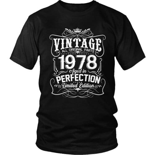Fashion Vintage 1978 Aged In Perfection Limited Edition T Shirt Men Short Sleeve 42nd Birthday Tshirt 100% Cotton Tee Tops Merch