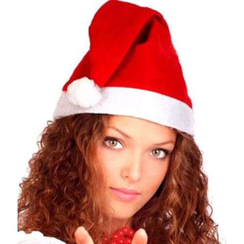 Navidad 2019 Red Santa Hat Christmas Decoration for Adults Kids Ornaments Cristmas Decoration Natal New Year 2020 Party Supplies