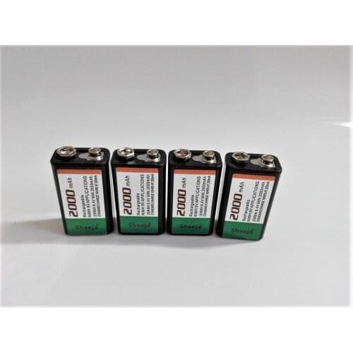 New battery 4pcs 9v 2000mAh Ni-MH Rechargeable Battery