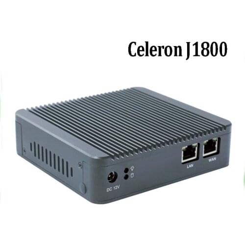 Newest Mini PC Computer Celeron J1800 2.41GHz Dual Lan Industrial PC Thin Client No Fan Design Micro PC 1*VGA 2*NIC Windows7 OS