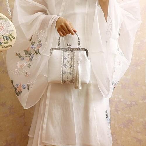 New Cotton Bags Ancient Style Hanfu Japan Fairy Embroidery Evening Bag Shoulder Mini Bag Totes Cloth Purse