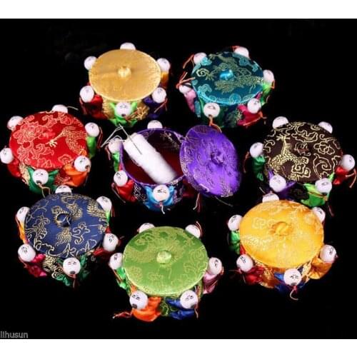Wholesale 10pcs Chinese Handmade Classic Silk Pin Needle Box With 6Cute Kids