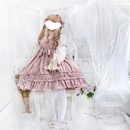 Princess tea party sweet lolita dress vintage lace bowknot high waist victorian dress kawaii jsk kawaii girl gothic lolita op