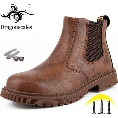 Work Safety Shoes Men Women Outdoor Construction Steel Toe Cap Sneakers Puncture Proof High Quality Leather Indestructible Boots