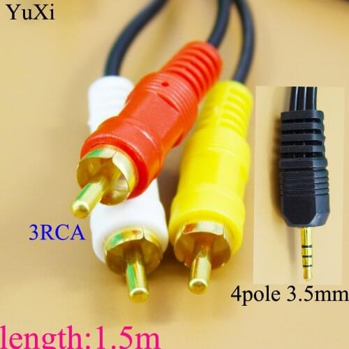 YuXi 3.5mm Jack Plug to 3 RCA Adapter Cable Male to Male DVD VCR Audio Video Stereo TV AV Cable Wire Cord