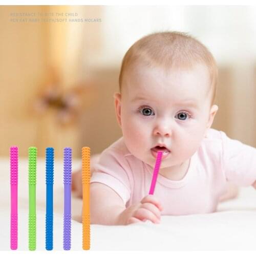 Silicone Baby Teether BPA Free Infant Teething Sensory Chew Molar Stick Suitable For 0-12 Months Newborn Kids Hollow Tube Toys