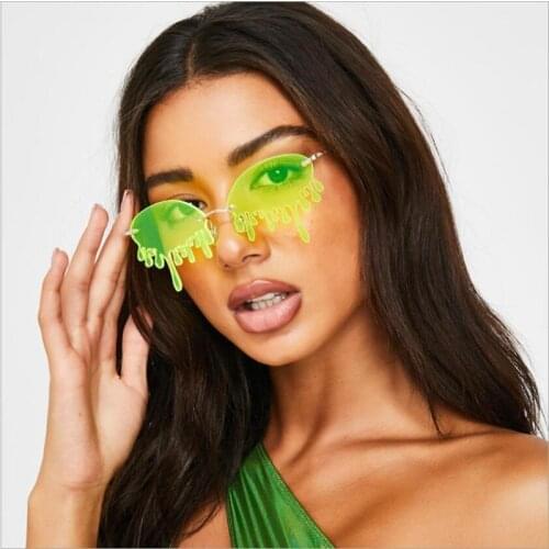 Fashion vintage sunglasses funny women tear shape male sun glasses party beach 2020 summer metal candy color red yellow