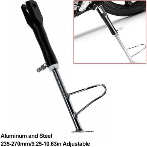 Universal Motorcycle Side Stand Adjustable Kickstand 235-270mm Leg Prop Retractable Motorcycle Side Stand