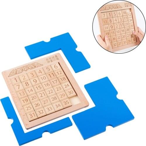 Vintage Sliding Number Toy Digital Puzzle Games Brain Teaser Sliding Block Math Educational Toys for Kids Boys Girls Gift