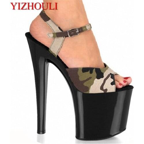 Super club for womens shoes Unique high 20 cm high water table sandals camouflage cloth Fine with new direct selling Dance Shoe