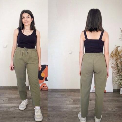 Womens Spring Summer Pants Cotton Linen Solid Elastic Waist Harem Trousers Soft Thin Female Ladys Trousers Newest Plus Size XXXL