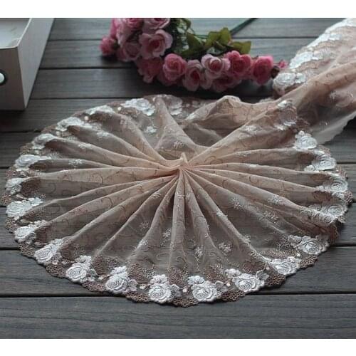 2 Yards Lace Trim Floral Embroidered Tulle Lace Trim 7.87 Inches Wide High Quality