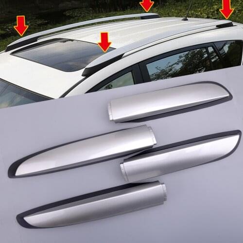 4pcs Car Roof Rack Rail End Decorative Cover Shell Cap ABS Fit For Toyota RAV4 XA40 2013 2014 2015 2016 2017