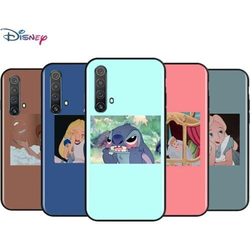 Black Soft Cartoon Princess Set Art For Realme 7i Global C2 C3 C11 C12 C15 C17 X2 X3 Superzoom X50 XT Q2 Q2i Pro 5G Phone Case