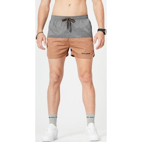 Mens Short Sweatpants Color Contrast Shorts with Drawstring Casual Patchwork Loose Short Trousers Pants for Running Sports