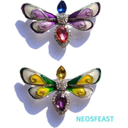 Delicate Rhinestone Butterfly Brooches For Women Enameled Pin Multi Color Holiday Gifts Coat Wedding Accessories Fashion Jewelry