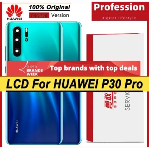 Full Original for Huawei P30 Pro Back Battery Cover Rear Glass Door Panel Case Battery Cover with Camera Lens Repair Parts