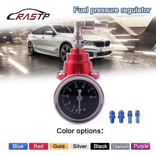 Universal Adjustable AN6 1/8NPT Fuel Pressure Regulator tomei Type With Original Gauge and Instructions Aluminum RS-FRG003