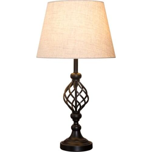 American Style Art Painted Iron Metal Table Lamp For Bed Room Bedside Living Room Foyer Study Desk Reading Night Light TD074