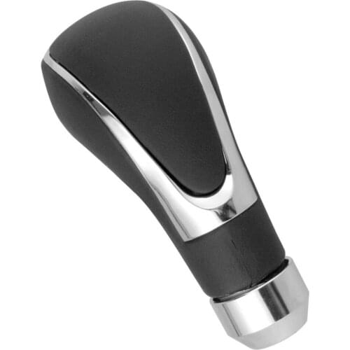 1pc Leather Metal Automatic Car Auto Gear Stick Shift Knob Shifter Lever Knob With 8 10 12mm Adapters 110x45mm DIY Parts