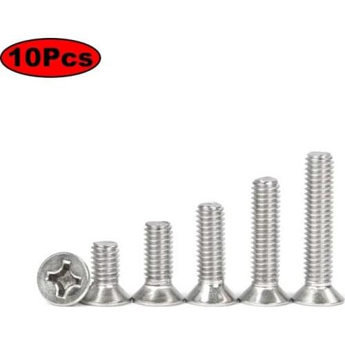 M3 M4 M5 304 stainless steel screw countersunk head screw cross flat head screw machine screw bolt machine screw