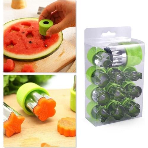 12Pcs/set Vegetable Fruit Cutter Mold Flowers Cartoon Steel Mold Cutting Cutter Cake J2Y4 Cookie Tools Shape Biscuit R0W7