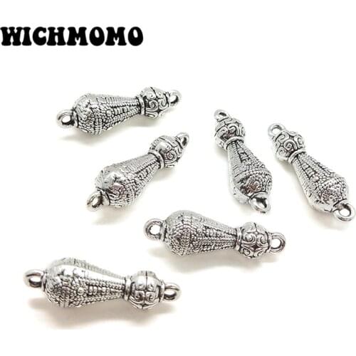 2019 Fashion 28*9mm 6 Pieces Zinc Alloy Gourd Shape Connectors Porous Linker for DIY Earring Necklace Jewelry Accessories