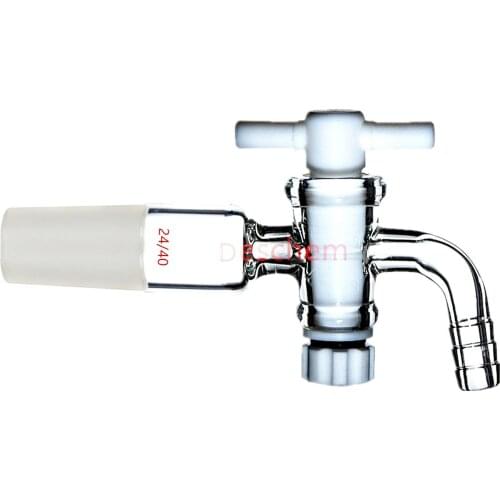 24/40,Glass Vacuum Adapter,Bent Hose Connection,Lab PTFE Stopcock,Chemical Valve